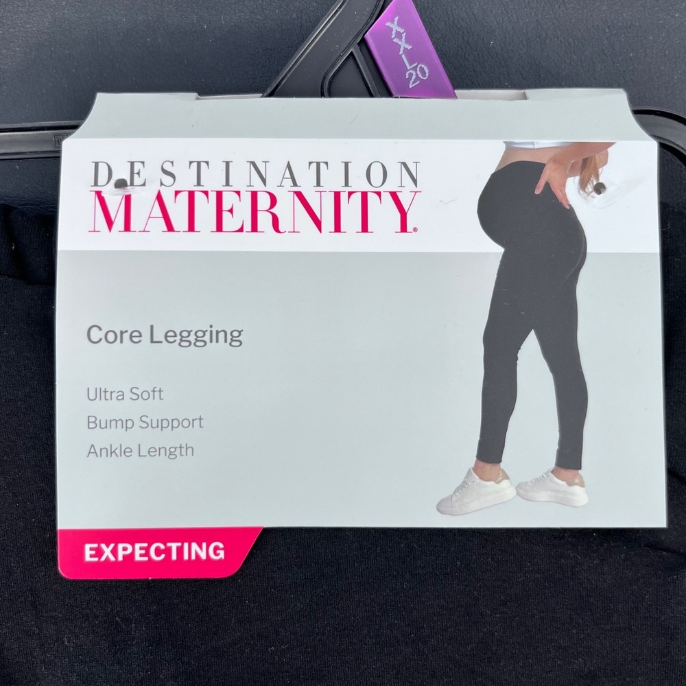 Destination Maternity Core Legging Women XXL Black Bump Support Ankle Length NEW